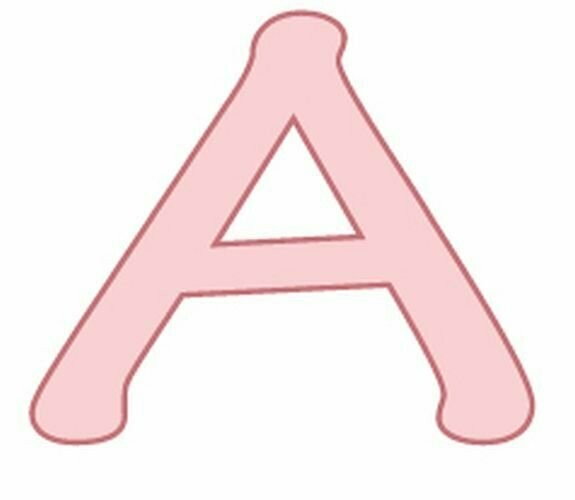Bügelbild Buchstabe aus Velour - rosa Bügelbild Buchstabe aus Velour - rosa
