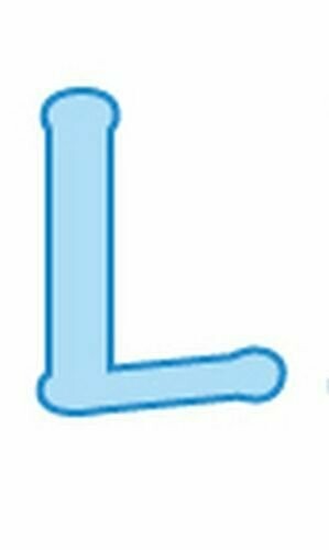 Bügelbild Buchstabe aus Velour gedruckt - hellblau Bügelbild Buchstabe aus Velour gedruckt - hellblau