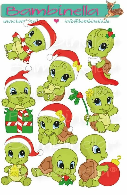 Stickerparade – Weihnachtsschildkröte - 10 Sticker Stickerparade – Weihnachtsschildkröte - 10 Sticker