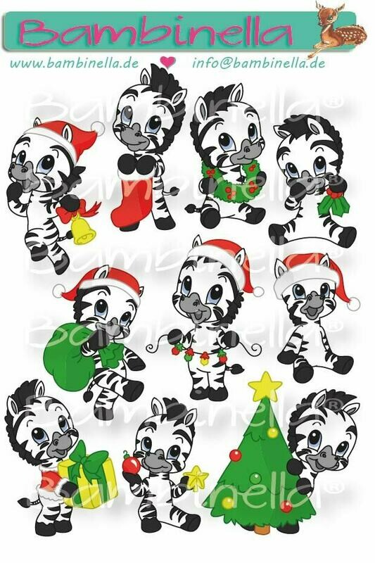 Stickerparade – Weihnachtszebra - 10 Sticker Stickerparade – Weihnachtszebra - 10 Sticker