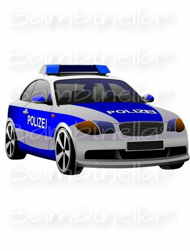 Bügelbild Velour/Flock Bügelapplikation: Polizeiauto Bügelbild Velour/Flock Bügelapplikation: Polizeiauto