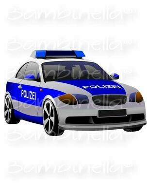 Bügelbild Velour/Flock Bügelapplikation: Polizeiauto
