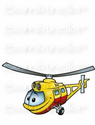 Bügelbild Velour/Flock Bügelapplikation: Hubschrauber