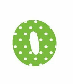 Bügelbild Buchstabe aus Velour gedruckt - grün mit weißen Punkten