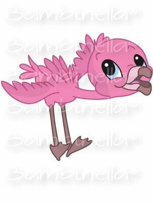 Bügelbild Velour/Flock Bügelapplikation: Flamingo