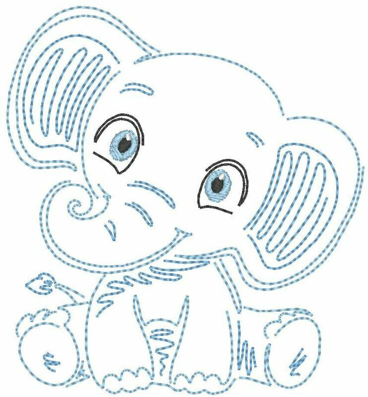 Stickdatei - Elefant 10x10cm
