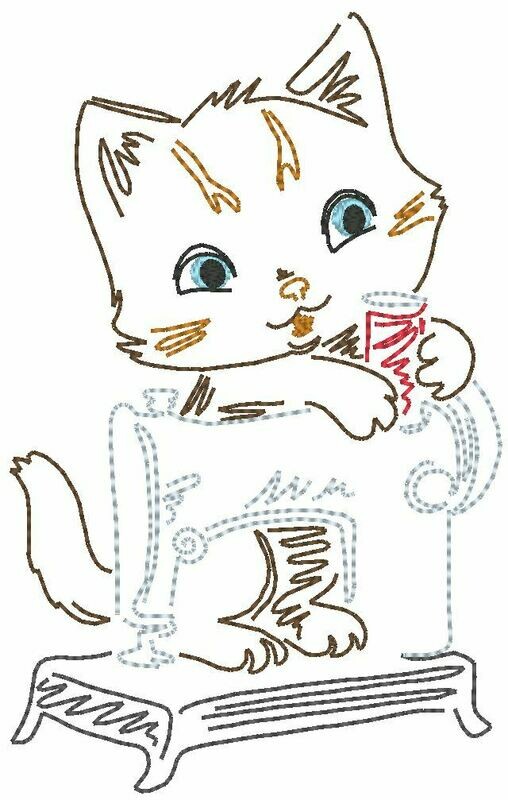 Stickdatei - Katze 10x10cm