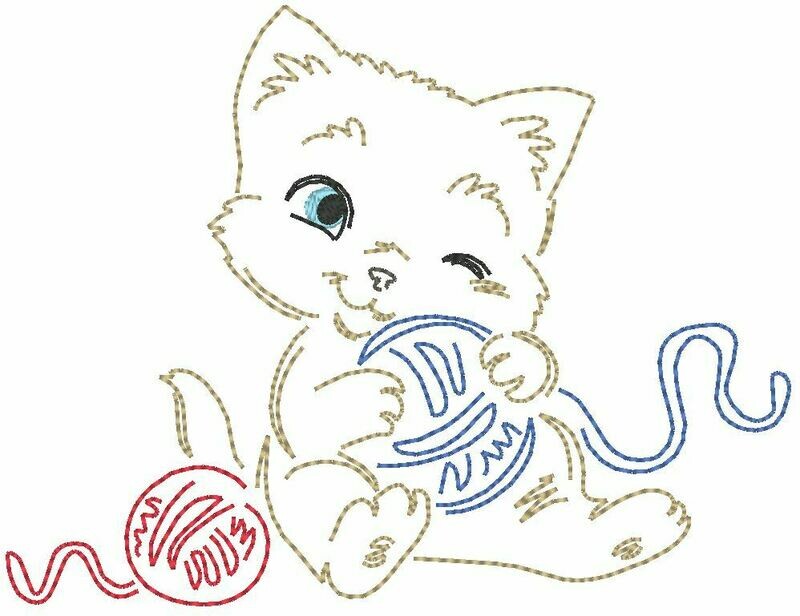 Stickdatei - Katze 10x10cm