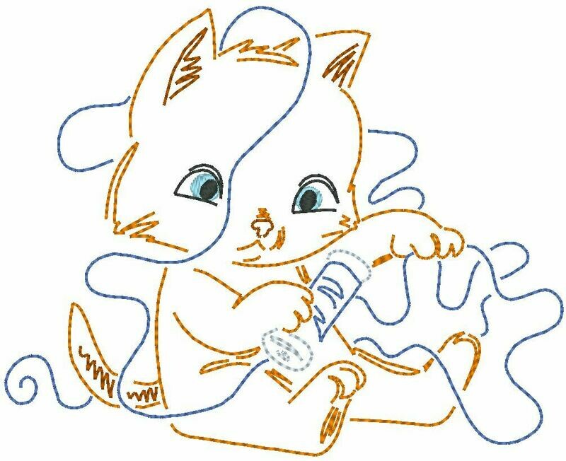 Stickdatei - Katze 10x10cm