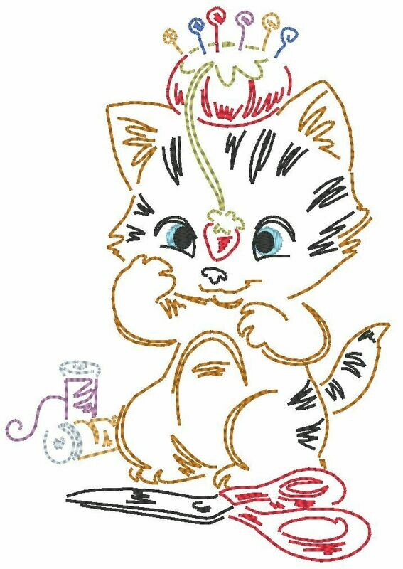 Stickdatei - Katze 10x10cm