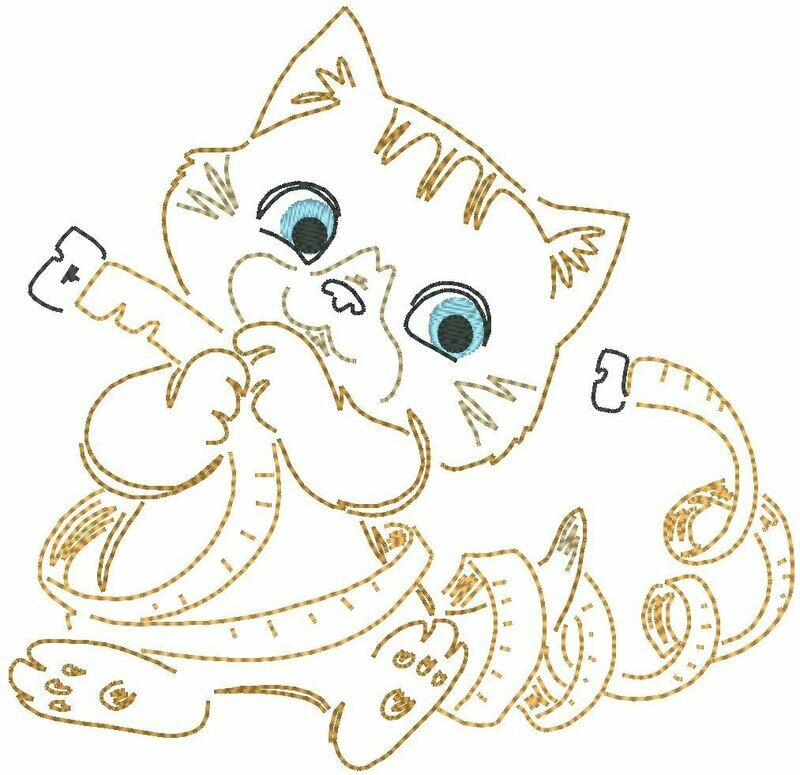 Stickdatei - Katze 10x10cm