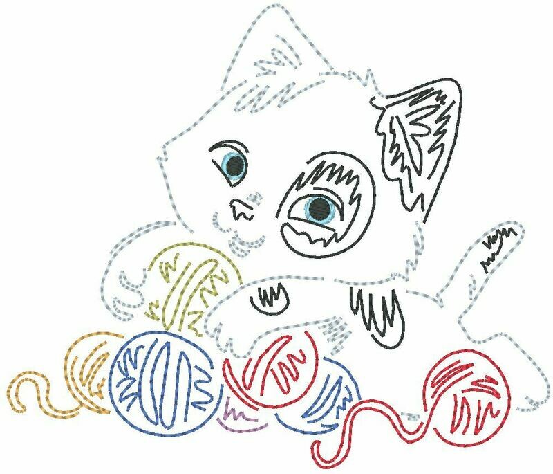 Stickdatei - Katze 10x10cm