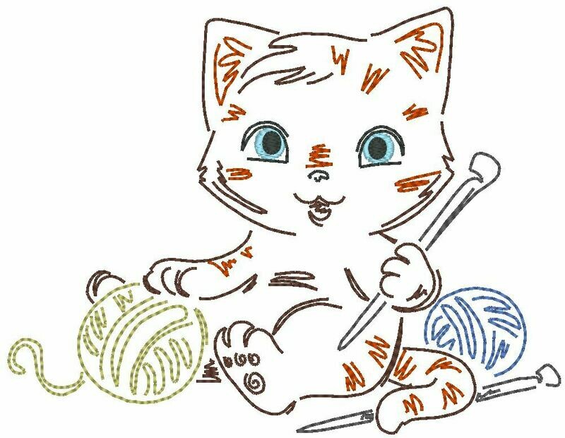 Stickdatei - Katze 10x10cm