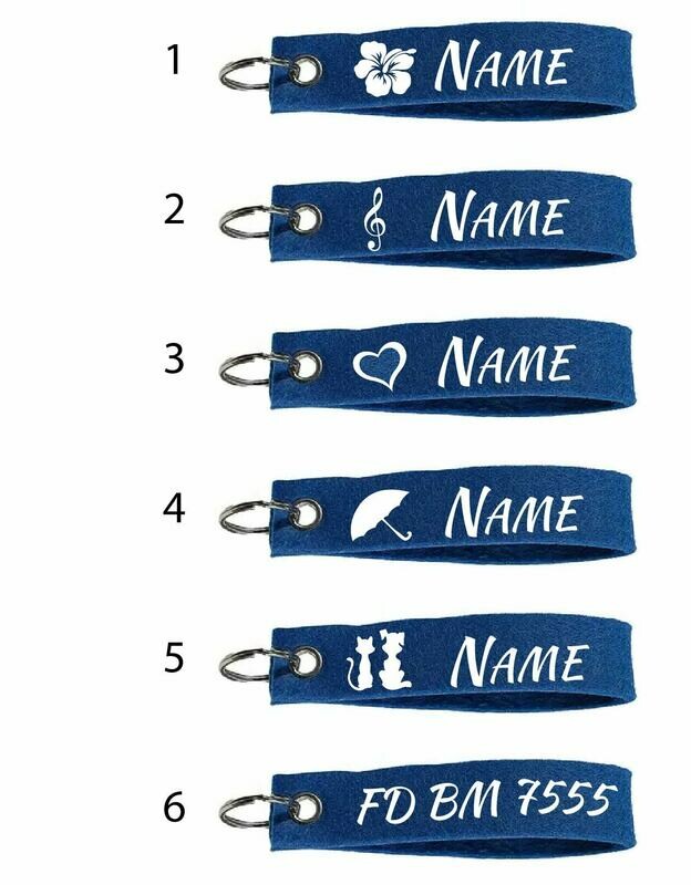 Schlüsselanhänger personalisiert - blau Schlüsselanhänger personalisiert - blau