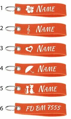 Schlüsselanhänger personalisiert - orange