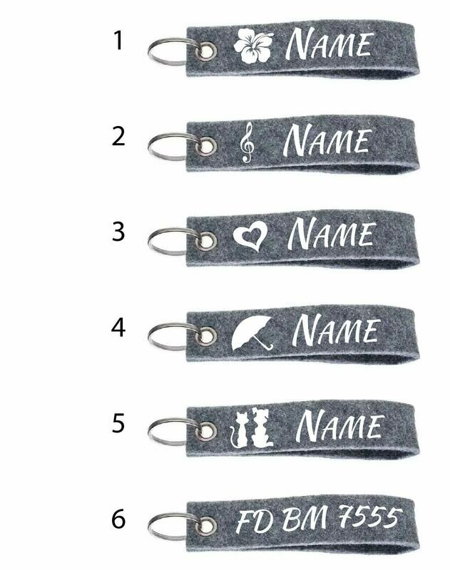 Schlüsselanhänger personalisiert - grau Schlüsselanhänger personalisiert - grau