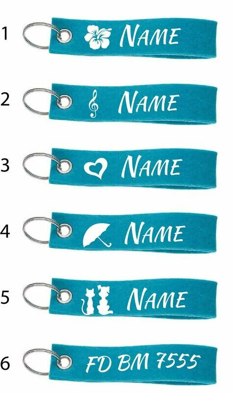 Schlüsselanhänger personalisiert - türkis Schlüsselanhänger personalisiert - türkis