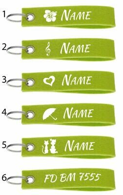 Schlüsselanhänger personalisiert - hellgrün