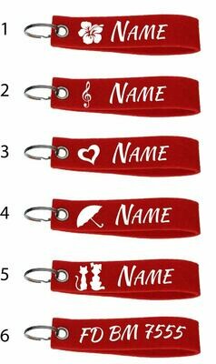 Schlüsselanhänger personalisiert - rot