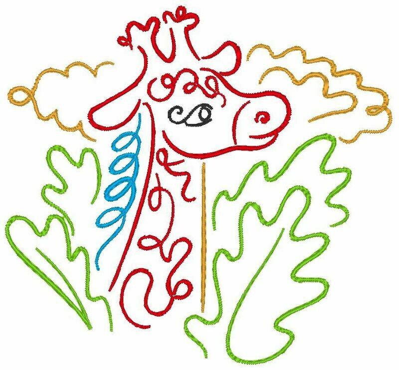 Stickdatei - Giraffe 10x10cm