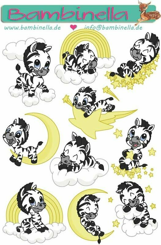 Stickerparade – Zebra über den Wolken - 10 Sticker Stickerparade – Zebra über den Wolken - 10 Sticker