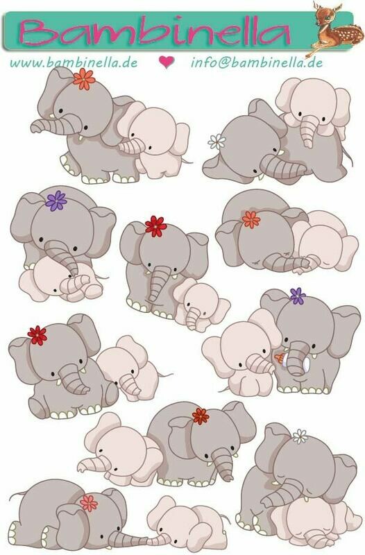 Stickerparade – Elefant Mutter mit Kind - 10 Sticker Stickerparade – Elefant Mutter mit Kind - 10 Sticker