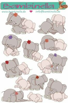 Stickerparade – Elefant Mutter mit Kind - 10 Sticker