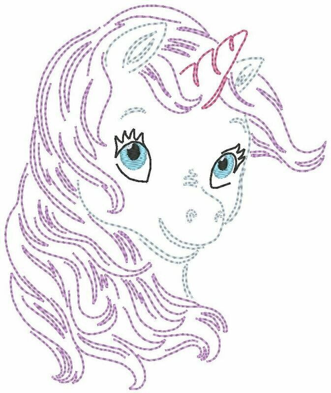 Stickdatei - Einhorn für 10 x 10cm Rahmen Stickdatei - Einhorn für 10 x 10cm Rahmen
