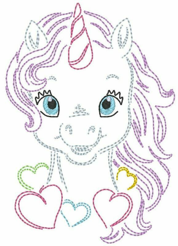 Stickdatei - Einhorn für 10 x 10cm Rahmen Stickdatei - Einhorn für 10 x 10cm Rahmen