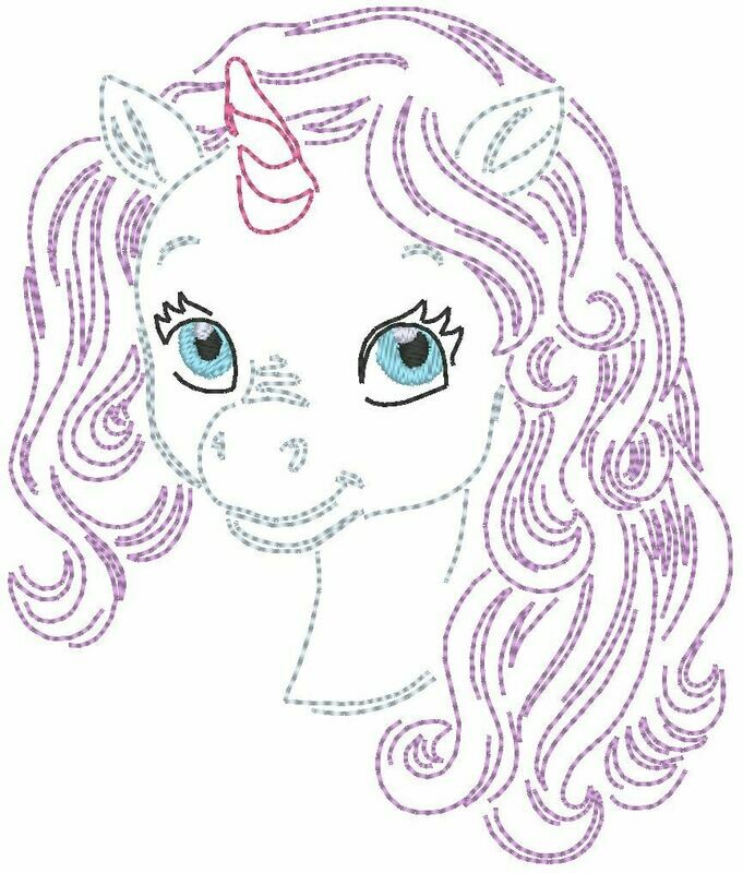 Stickdatei - Einhorn für 10 x 10cm Rahmen Stickdatei - Einhorn für 10 x 10cm Rahmen