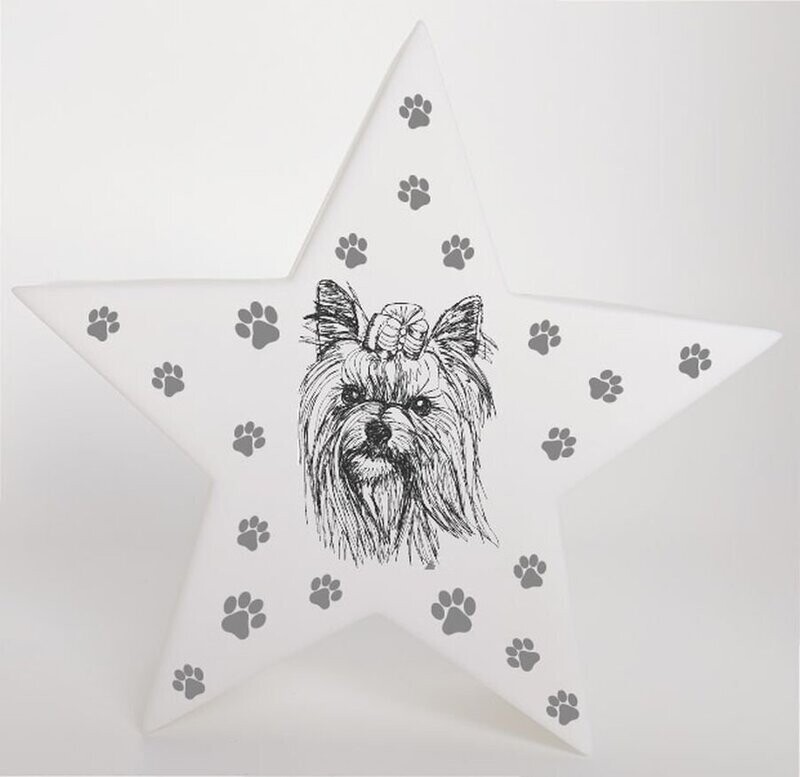 LED Deko Stern Leuchte Motiv Yorkshire Terrier - Yorkie LED Deko Stern Leuchte Motiv Yorkshire Terrier - Yorkie