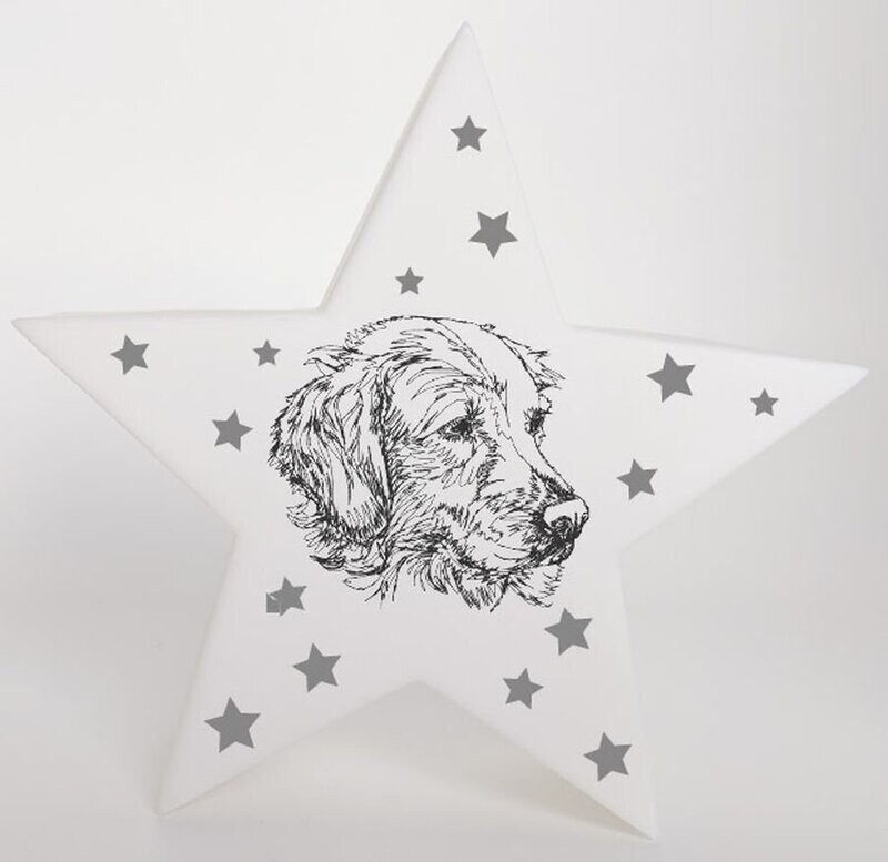 LED Deko Stern Leuchte Motiv Golden Retriever LED Deko Stern Leuchte Motiv Golden Retriever