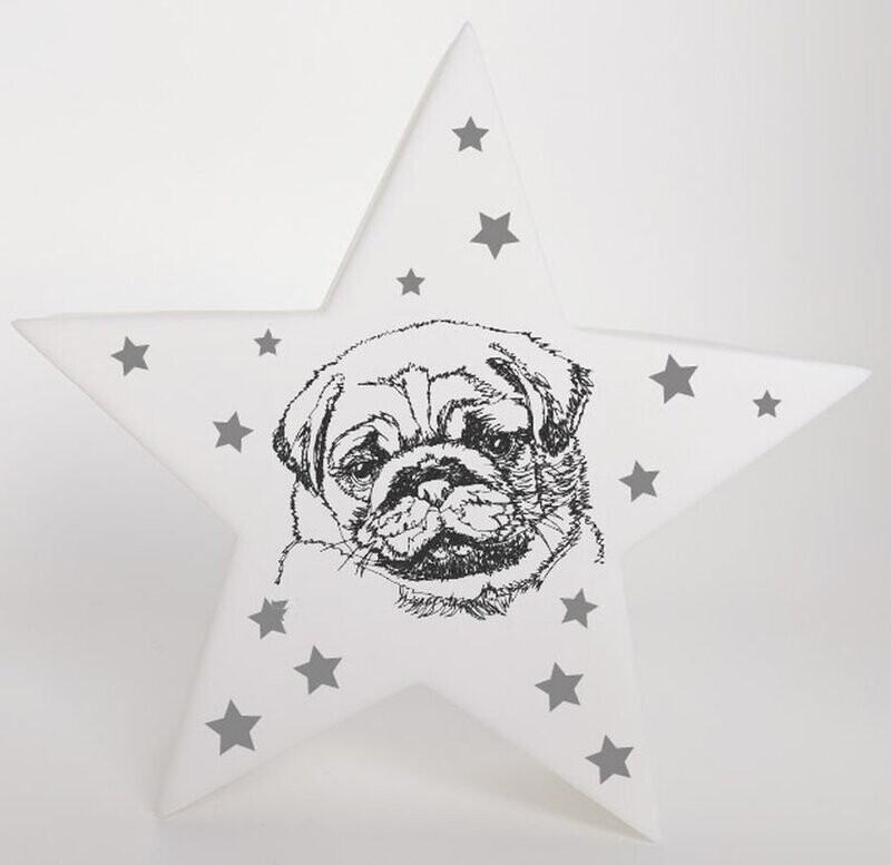 LED Deko Stern Leuchte Motiv: Mops LED Deko Stern Leuchte Motiv: Mops