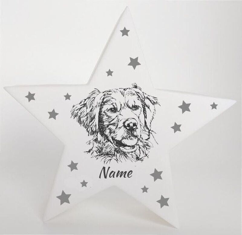 LED Deko Stern Leuchte Motiv Golden Retriever LED Deko Stern Leuchte Motiv Golden Retriever