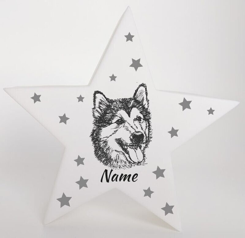 LED Deko Stern Leuchte Motiv: Husky LED Deko Stern Leuchte Motiv: Husky