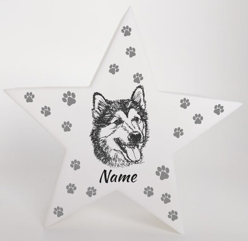 LED Deko Stern Leuchte Motiv: Husky LED Deko Stern Leuchte Motiv: Husky