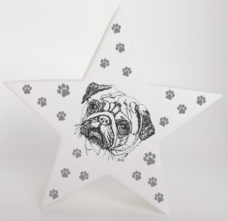 LED Deko Stern Leuchte Motiv: Mops LED Deko Stern Leuchte Motiv: Mops