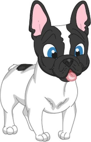 Bügelbild  Velour/Flock Bügelapplikation: Hund Super süße Französische Bulldogge