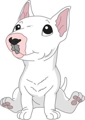 Bügelbild Velour/Flock Bügelapplikation: Hund Englisch Bull Terrier Bügelbild Velour/Flock Bügelapplikation: Hund Englisch Bull Terrier