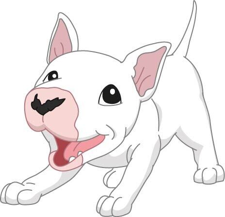 Bügelbild Velour/Flock Bügelapplikation: Hund Englisch Bull Terrier Bügelbild Velour/Flock Bügelapplikation: Hund Englisch Bull Terrier