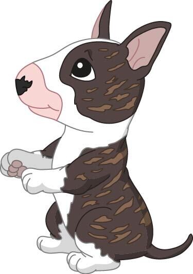 Bügelbild Velour/Flock Bügelapplikation: Hund Englisch Bull Terrier Bügelbild Velour/Flock Bügelapplikation: Hund Englisch Bull Terrier