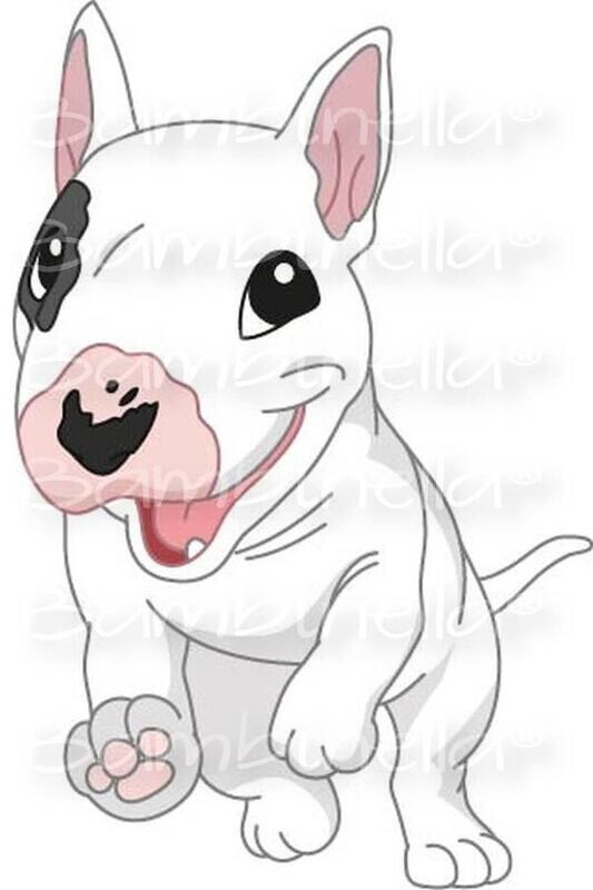 Bügelbild Velour/Flock Bügelapplikation: Hund Englisch Bull Terrier Bügelbild Velour/Flock Bügelapplikation: Hund Englisch Bull Terrier