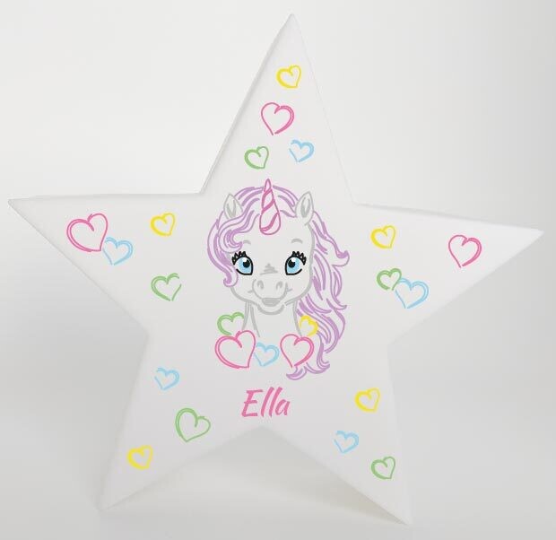 LED Deko Stern Leuchte Motiv Einhorn - personalisiert LED Deko Stern Leuchte Motiv Einhorn - personalisiert