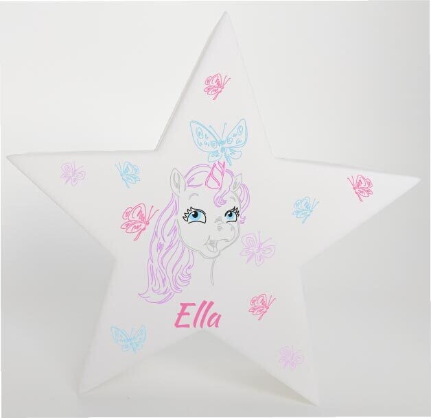 LED Deko Stern Leuchte Motiv Einhorn - personalisiert LED Deko Stern Leuchte Motiv Einhorn - personalisiert