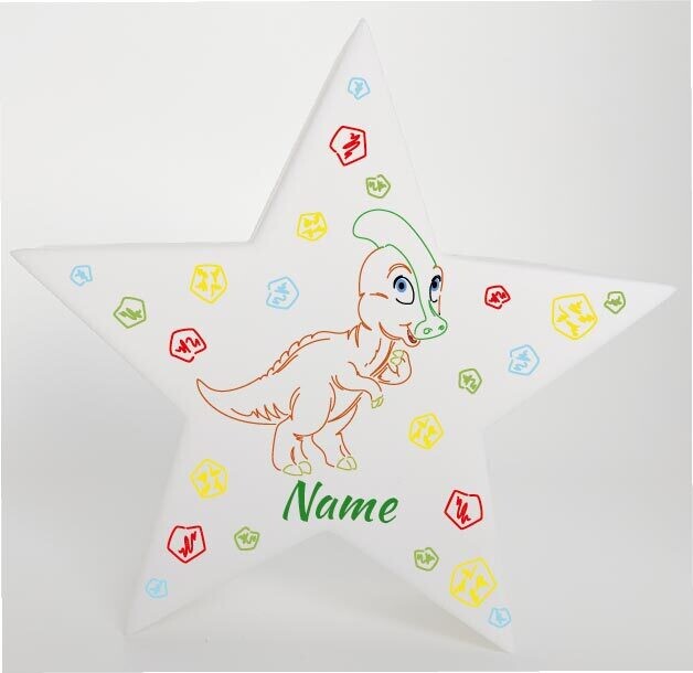 LED Deko Stern Leuchte Motiv: Dino Dinosaurier - personalisiert