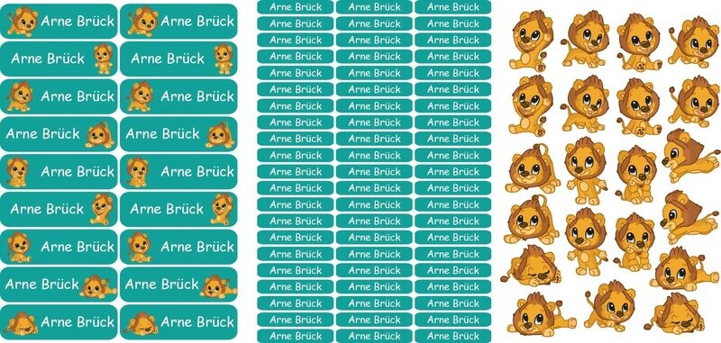 Namensticker "Löwen Set"