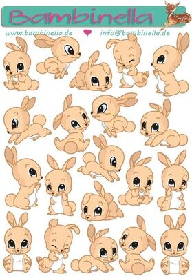 Stickerparade – Hase Bunny - 20 Sticker