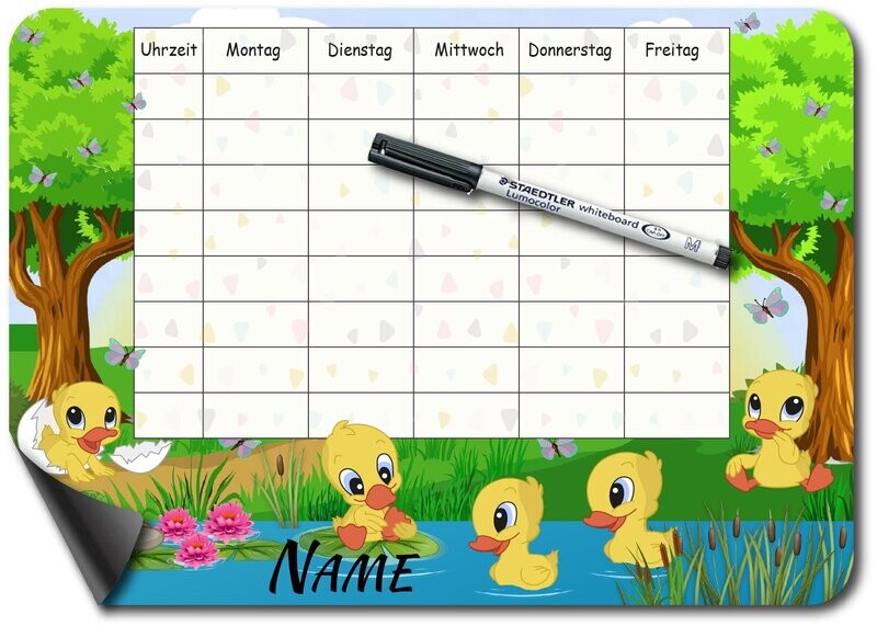 Stundenplan Magnet Motiv: Enten - personalisiert Stundenplan Magnet Motiv: Enten - personalisiert