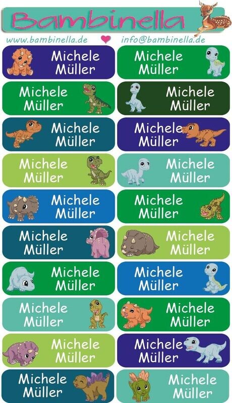 Namensticker Namensticker "Mischung Dinos" - 60 Klebeetiketten