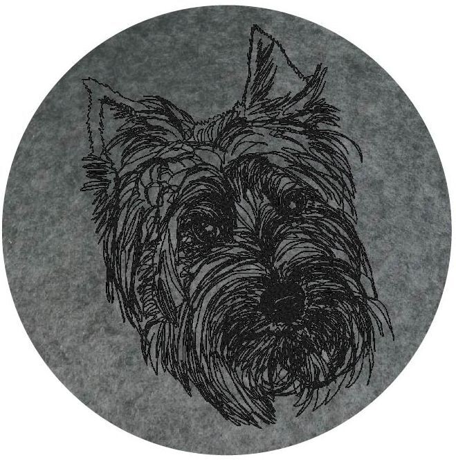 Filzuntersetzer für Gläser und Tassen - bestickt - Silky Terrier